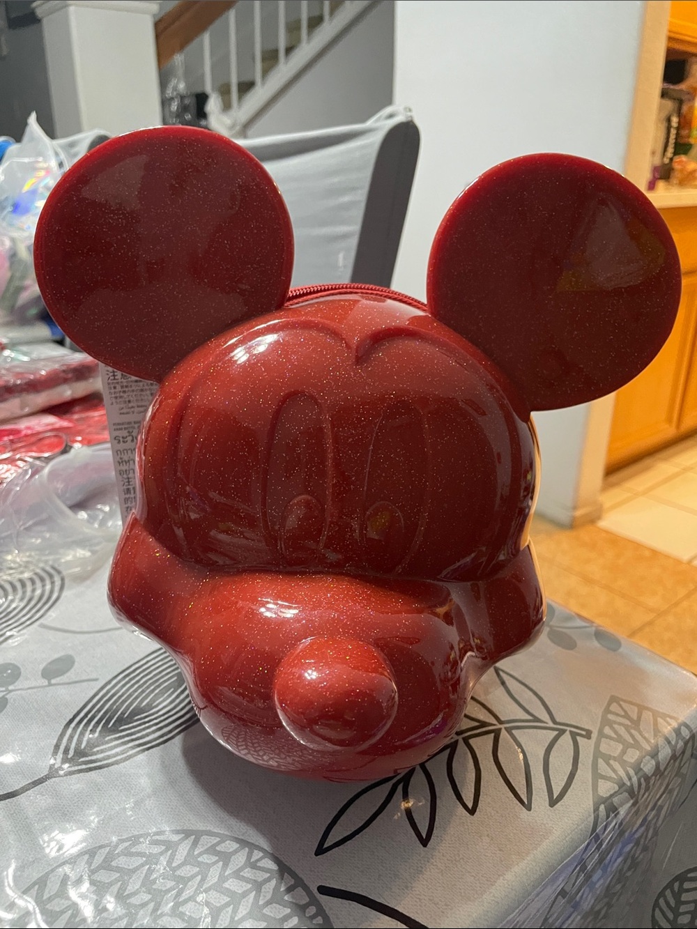 Disney Red Glitter Mickey Mouse Shaped Bag